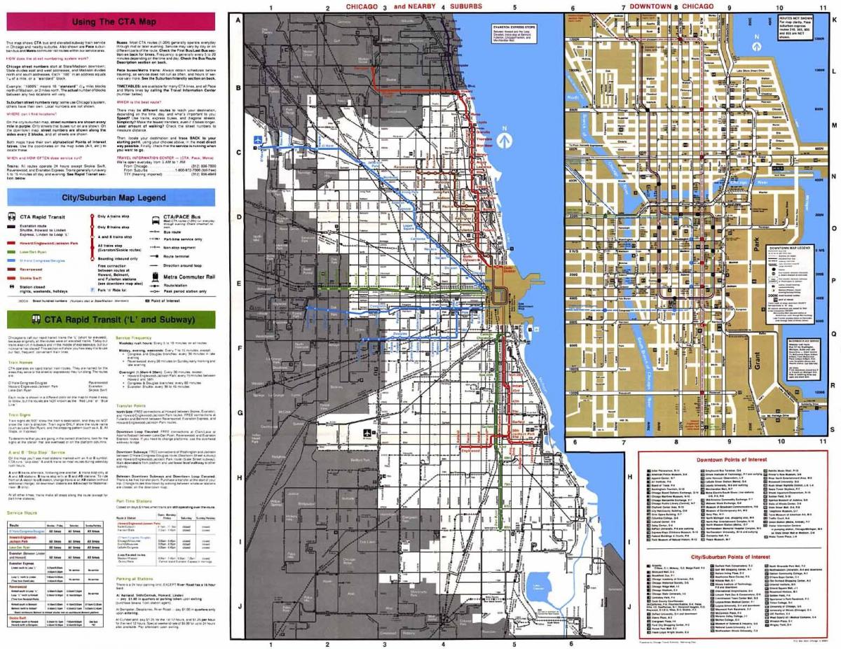 autobusne linije za Chicago na karti