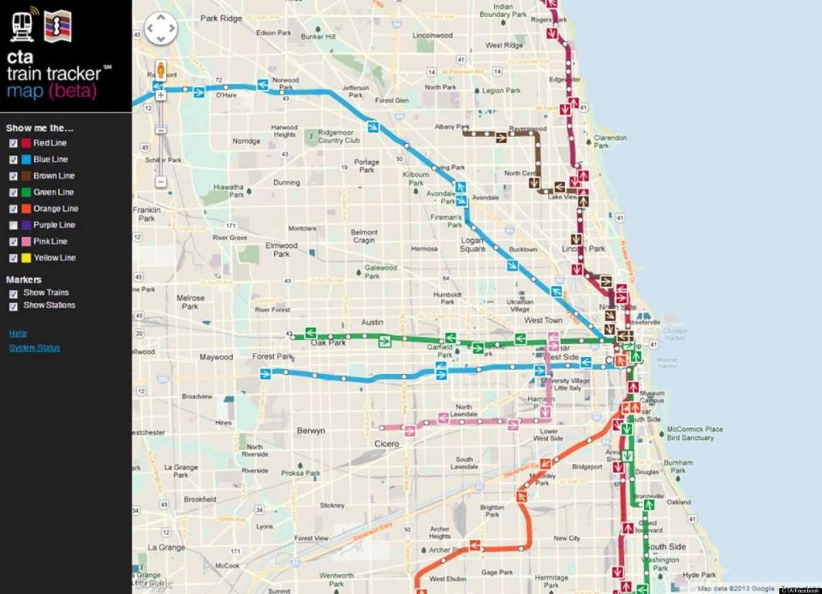 Chicago vlak кта karti