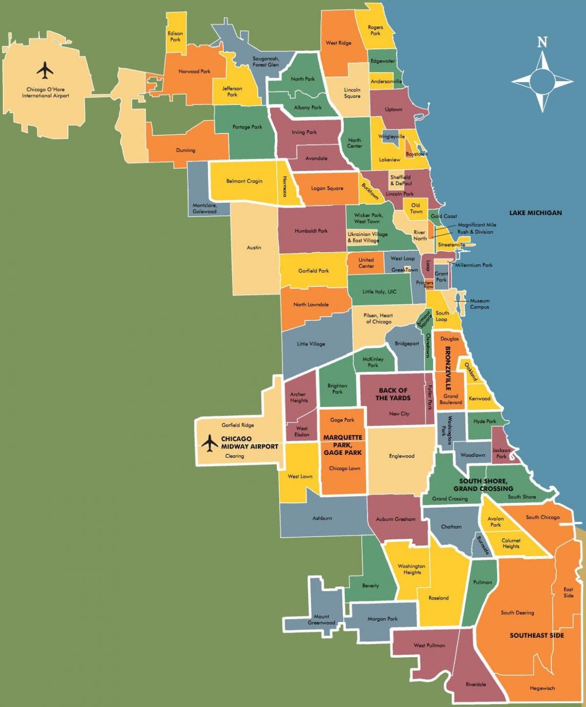 karta okolice u Chicago