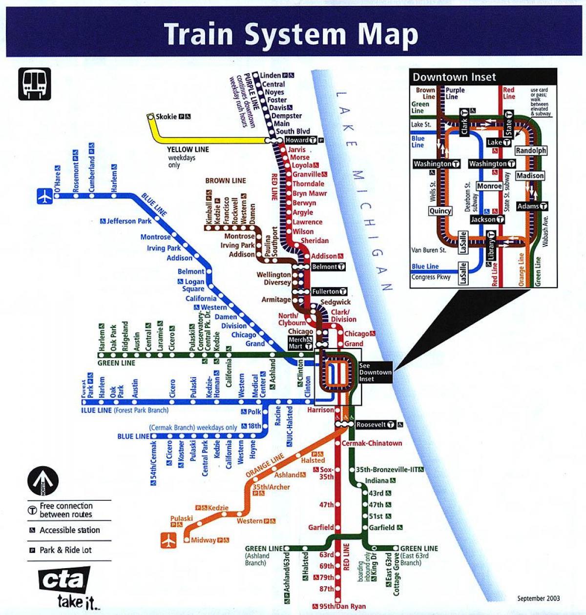 Željeznički Chicago na karti