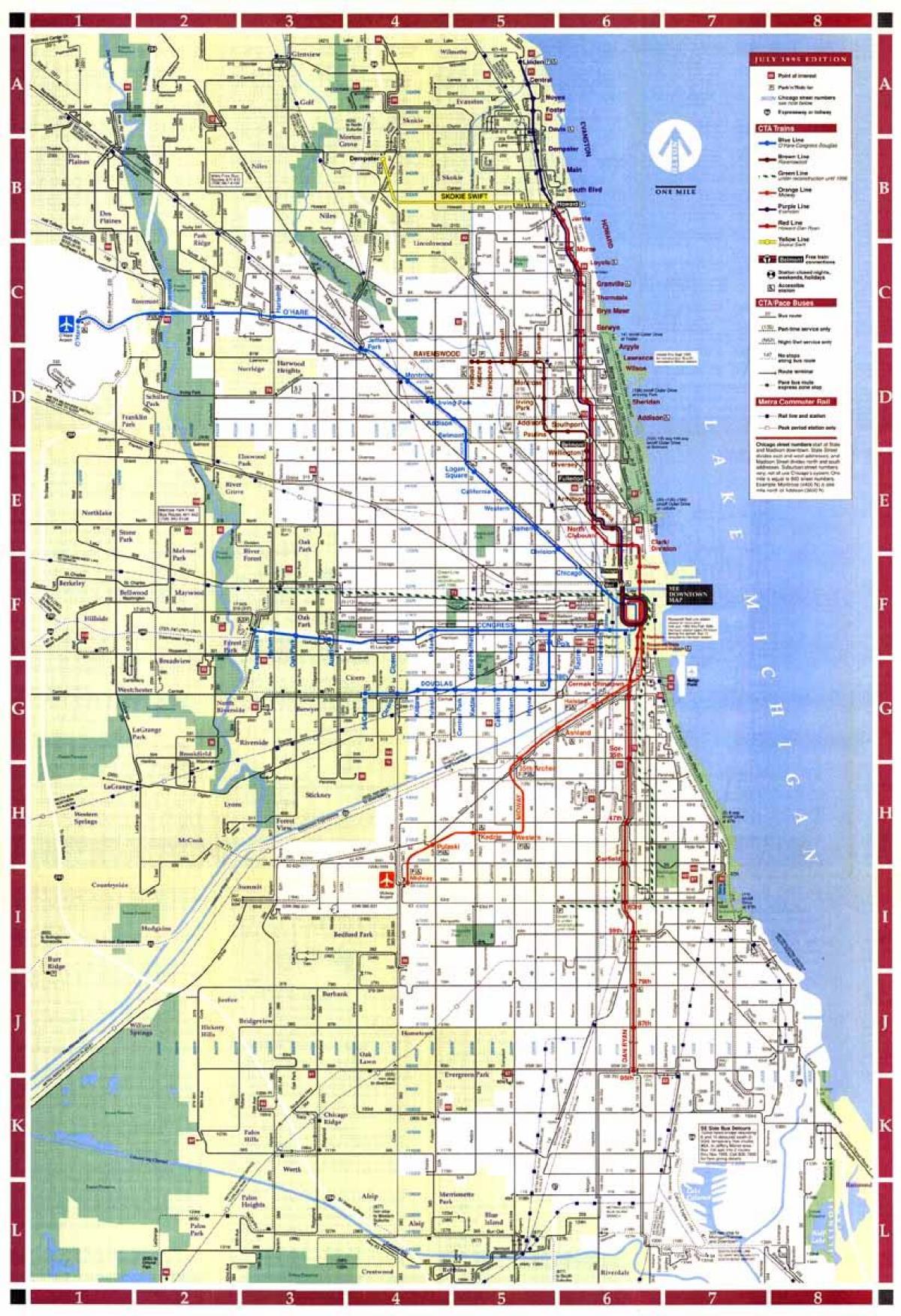 karta grada Chicaga granice