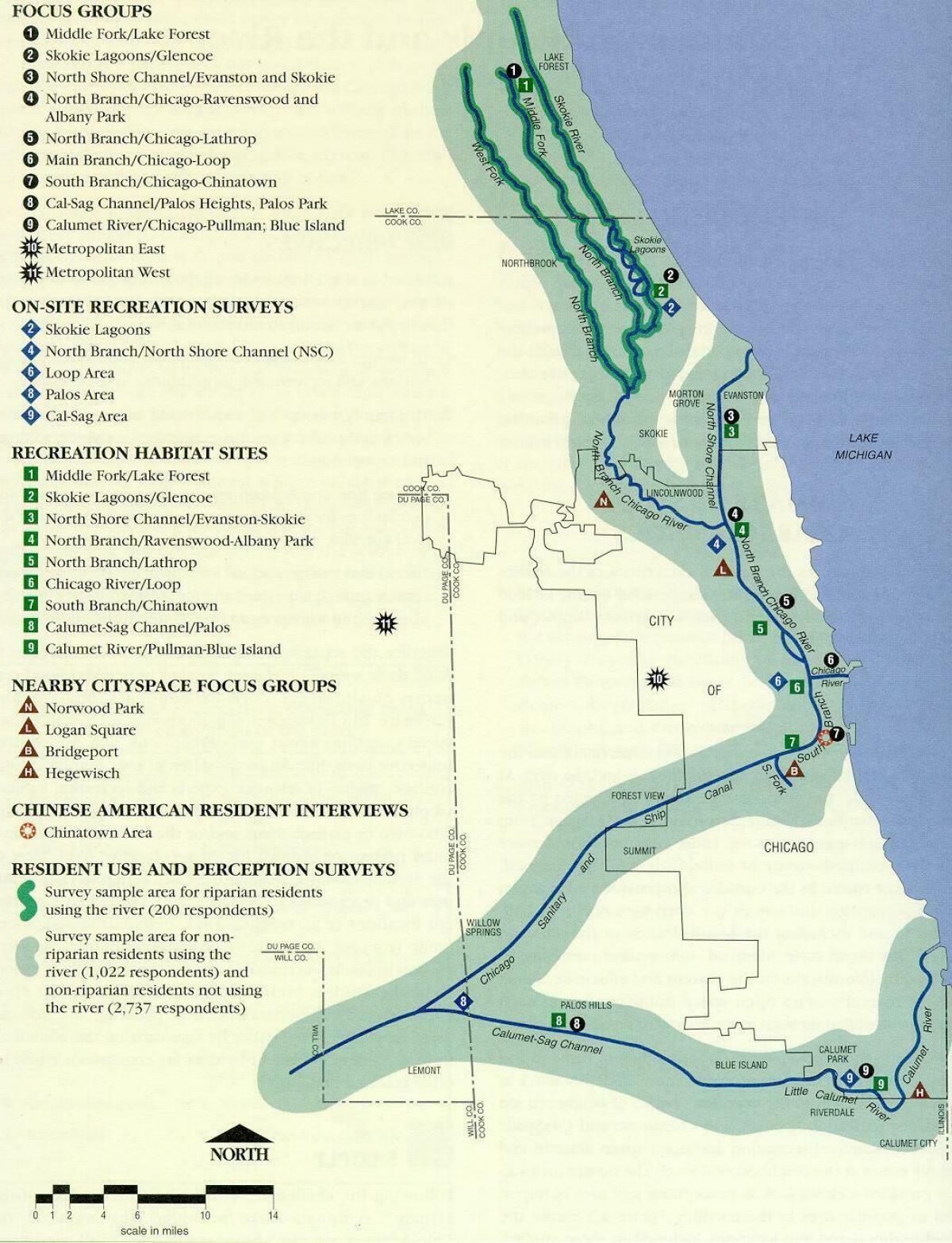 karta rijeke Chicago