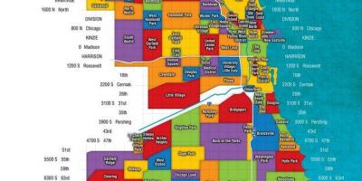 Chicago i predgrađa karti