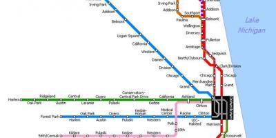 Metro u Chicago na karti