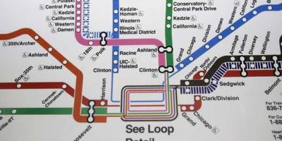 Chicago karta podzemne željeznice plava linija