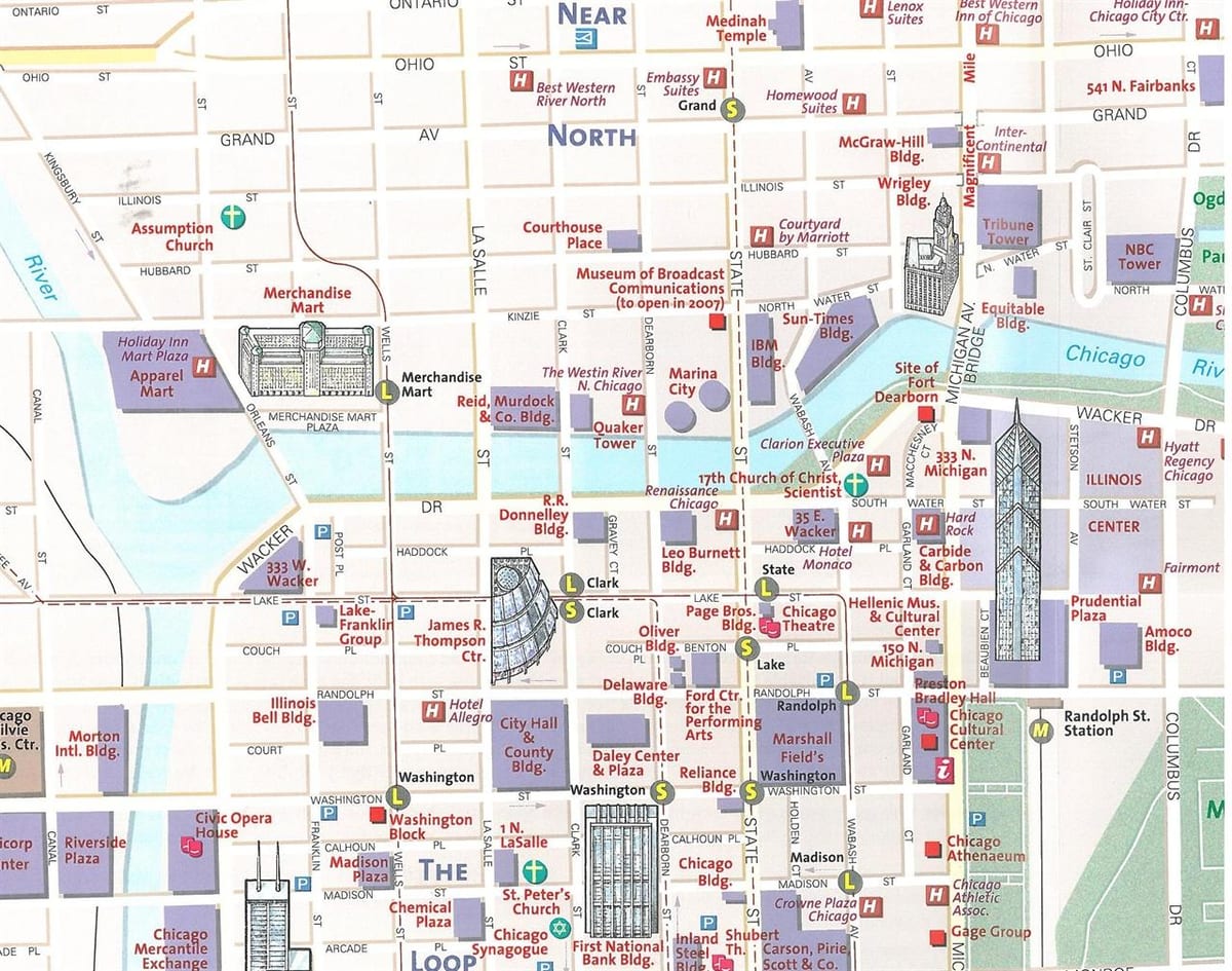 turistička karta Chicago