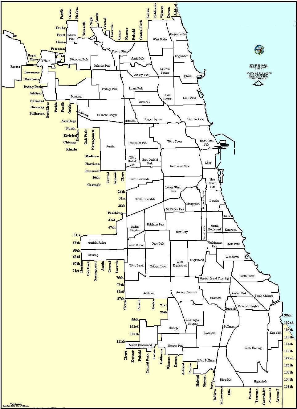 prostornog uređenja Chicago na karti