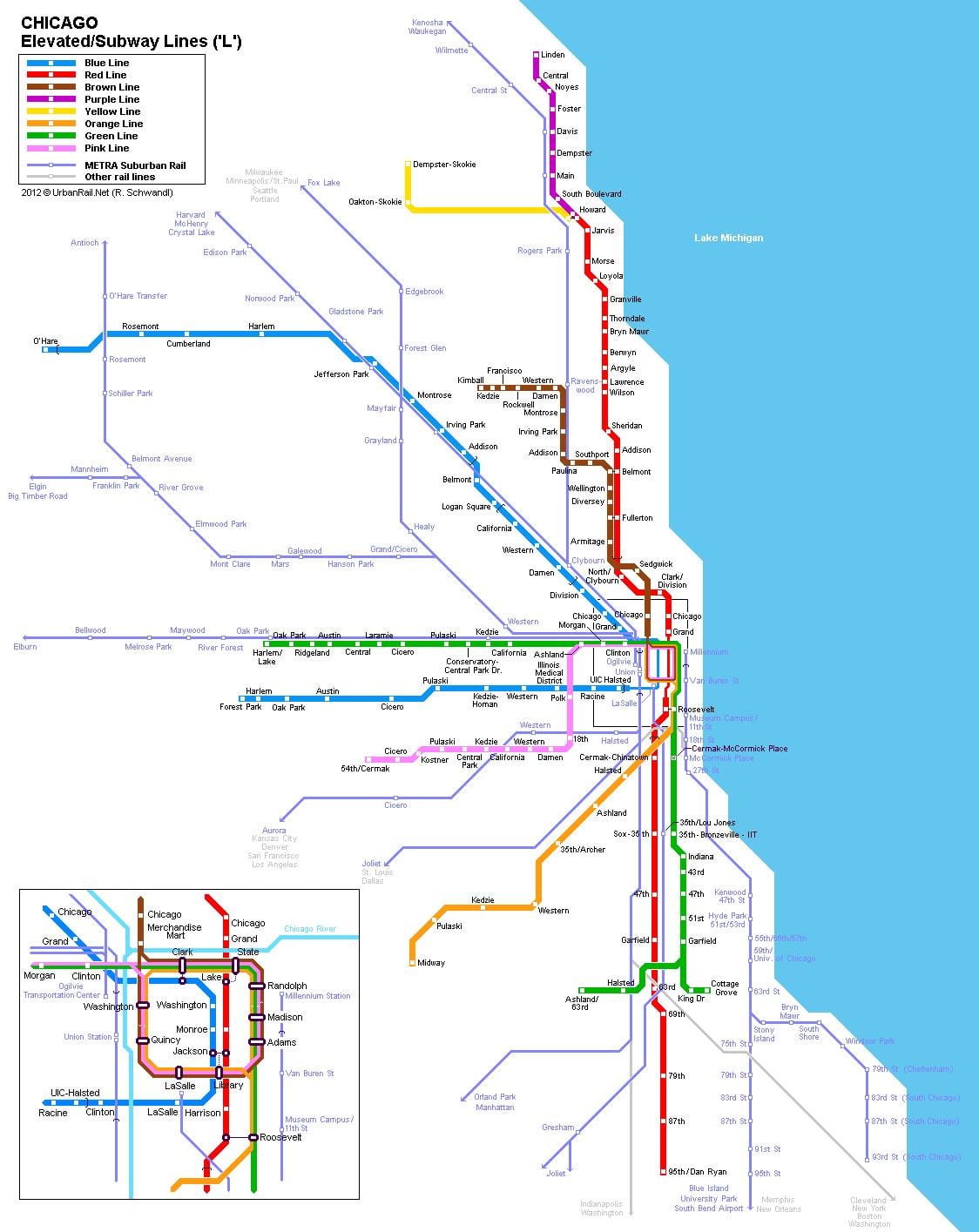 Metro Chicago na karti