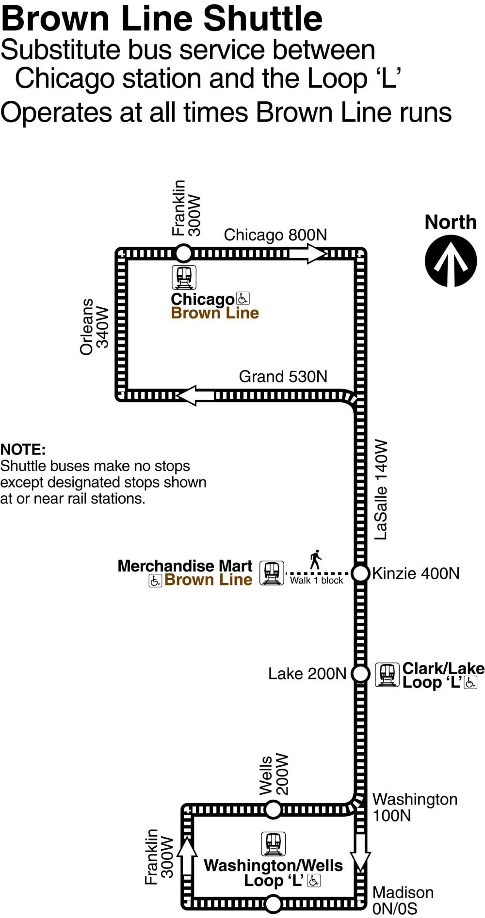 Chicago je smeđa linija karti