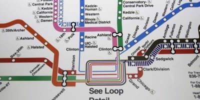 Chicago karta podzemne željeznice plava linija