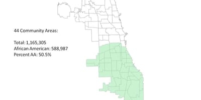 Južna strana Chicago na karti