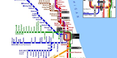 Metro u Chicago na karti