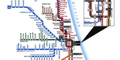 Metro linije Chicago karti