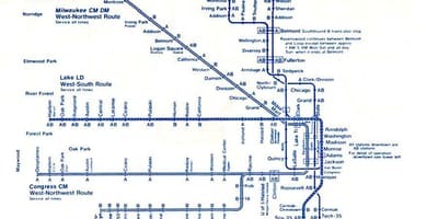 Karta plava linija Chicago