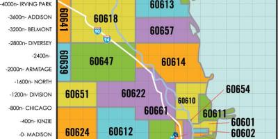 Chicago ZIP kod na karti